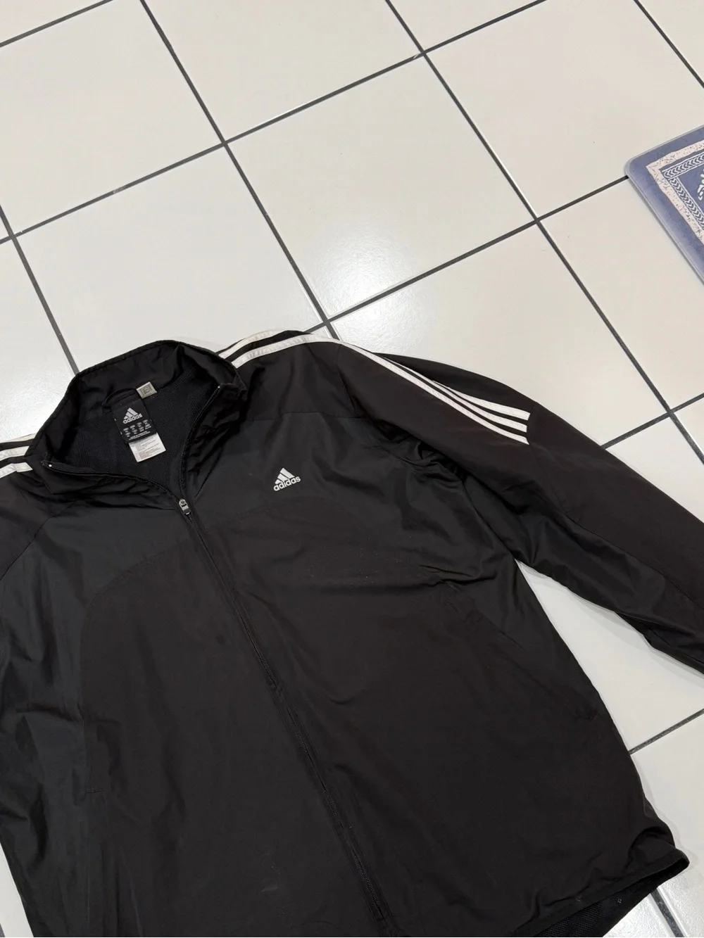 Adidas Men’s XL Black White 3 Stripe Windbreaker Track Jacket 2011 Retro